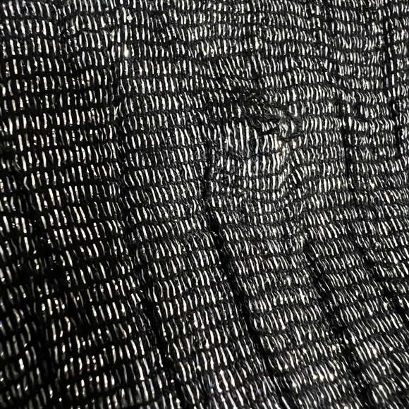 Scarf in woven black and sparkly silver threads 36” x 16” - Picture 4 of 4